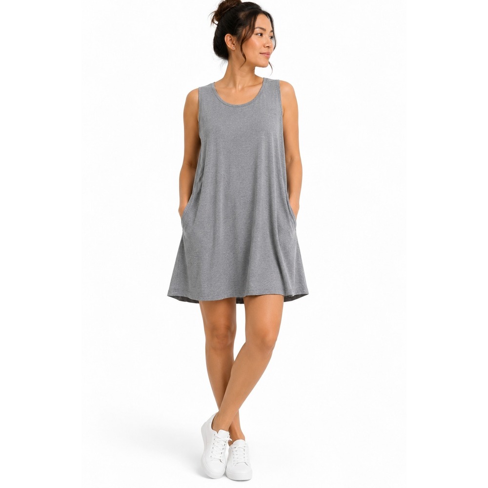 Caslon Gray Sleeveless Swing‎ Dress Trapeze Pocket Dress Size (L)